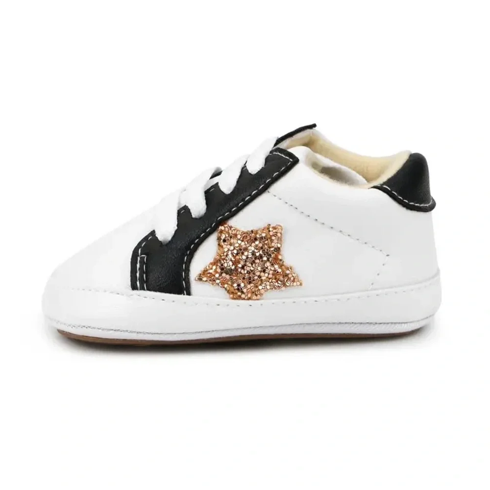 Adorable sequin star infant sneakers